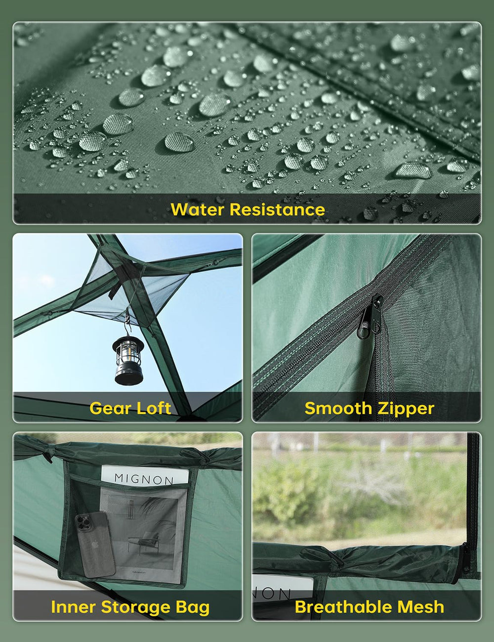Raynesys tent with 8 triangular mesh windows boosts airflow
