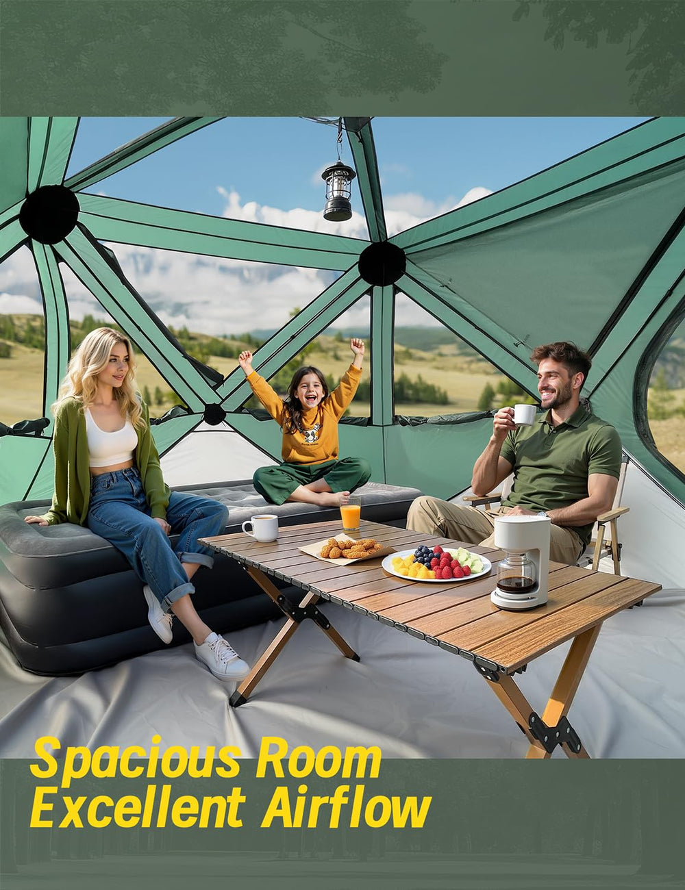 Raynesys tent featuring two D-shaped doors eases entry and exit