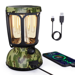 Raynic 6000 LED camping lantern on table with warm illumination for night reading