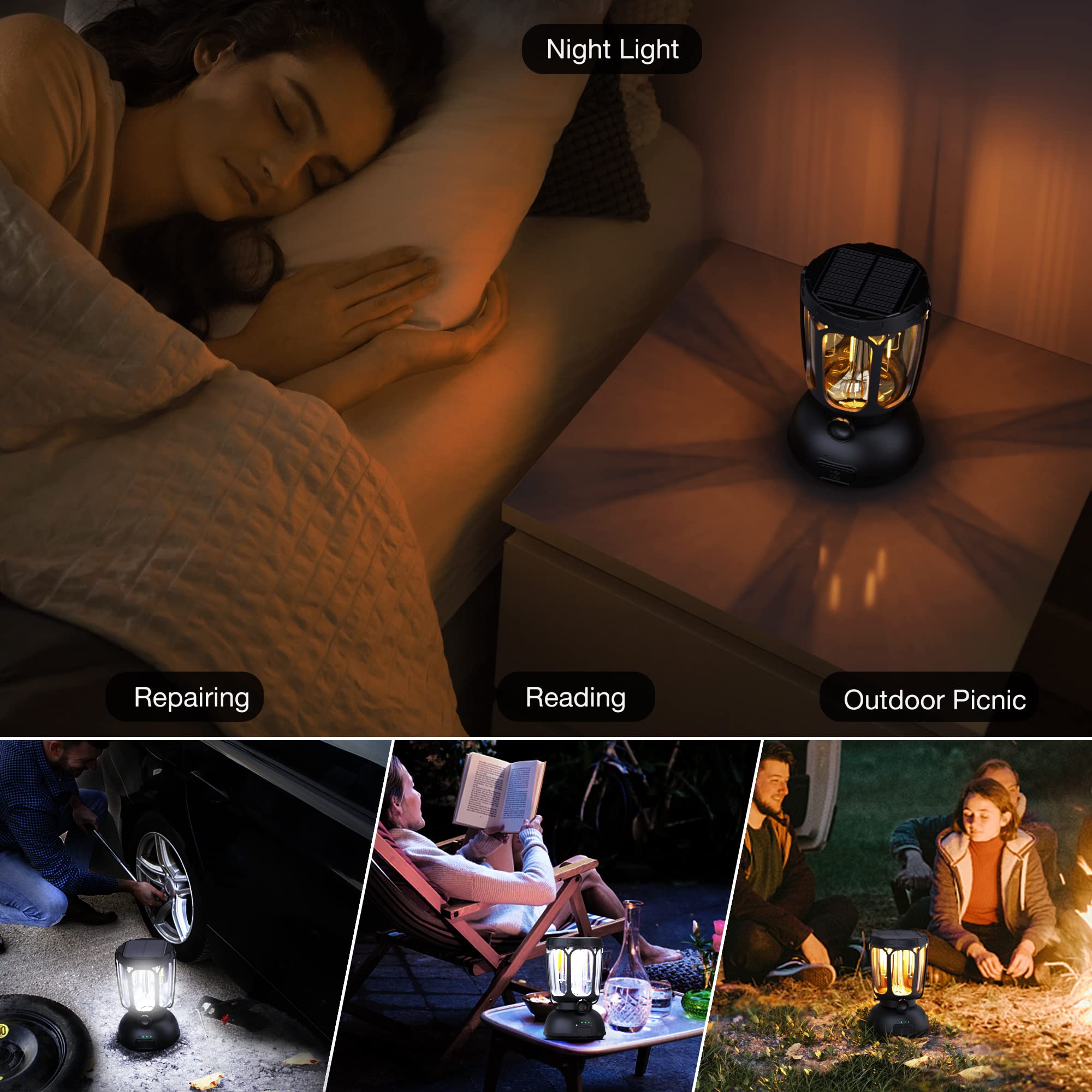 Raynic 6000 LED camping lantern USB charging keeps phones powered