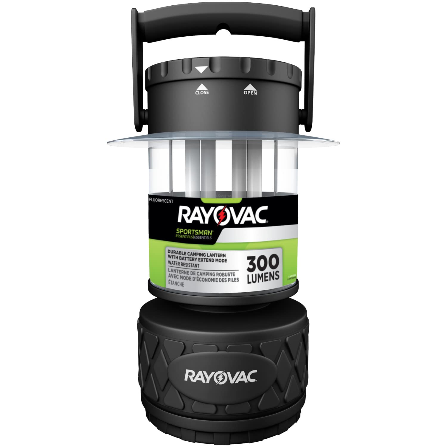 Rayovac Sportsman lantern battery compartment with eight D cells accessible.