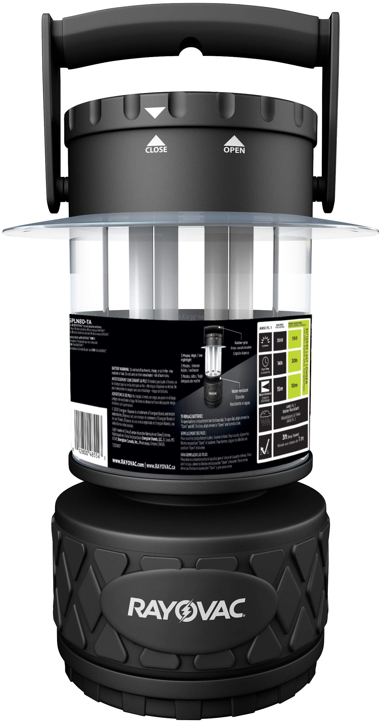 Rayovac Sportsman lantern in use at campsite with nearby gear.