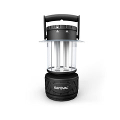 Rayovac Sportsman lantern front view with rugged handle for campsite lighting.