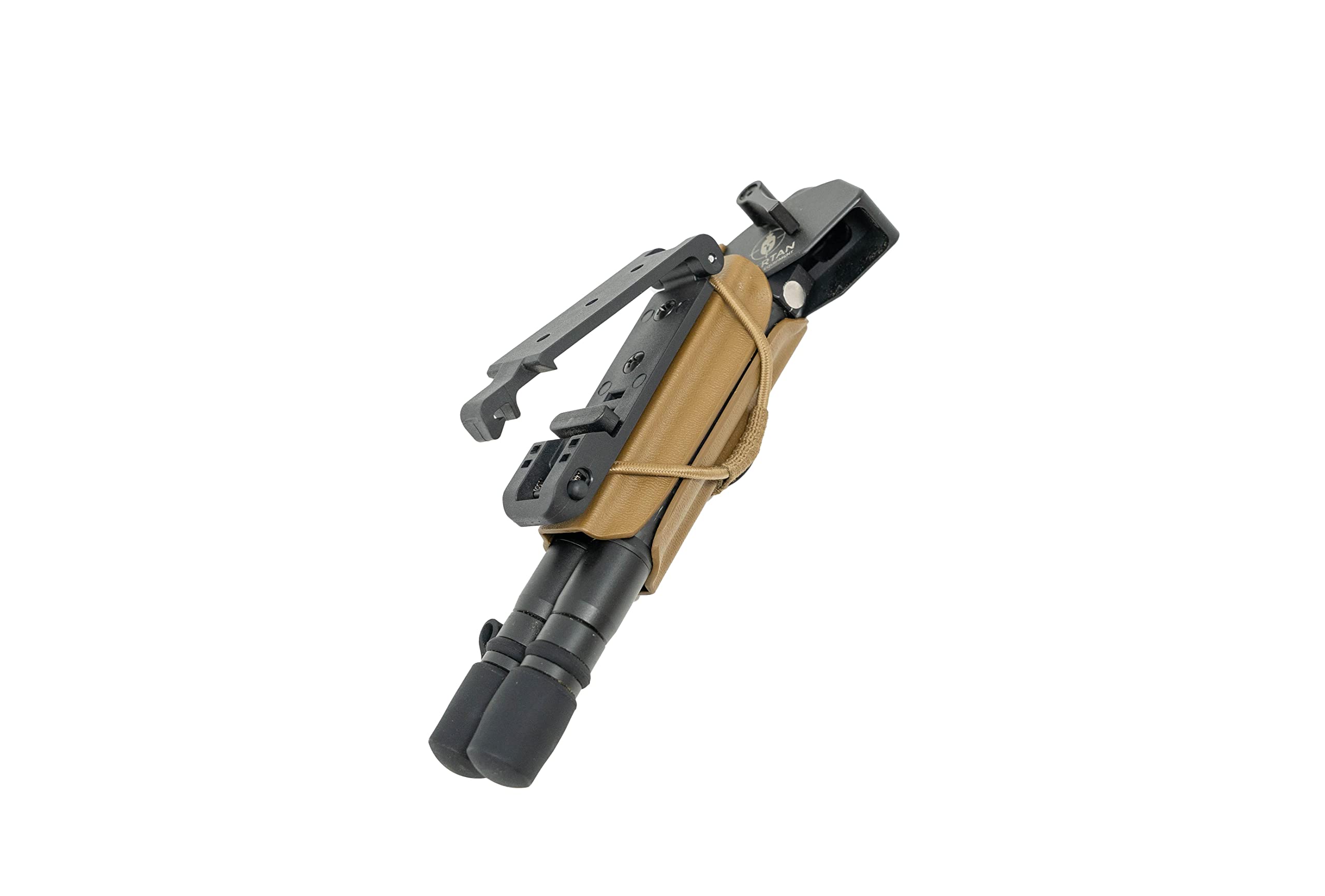 Razco Spartan Javelin Bipod Carrier features snag-proof snap for rugged brush use.