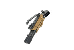 Razco Spartan Javelin Bipod Carrier features snag-proof snap for rugged brush use.