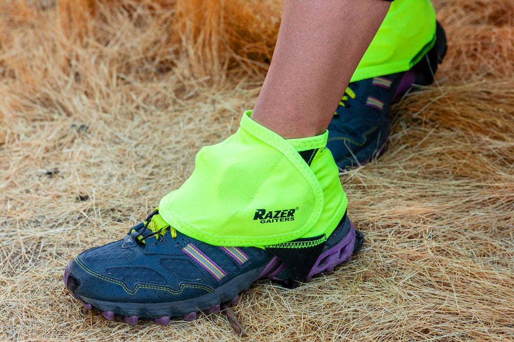 Razer Gaiters lightweight breathable fabric keeps feet cool while running.