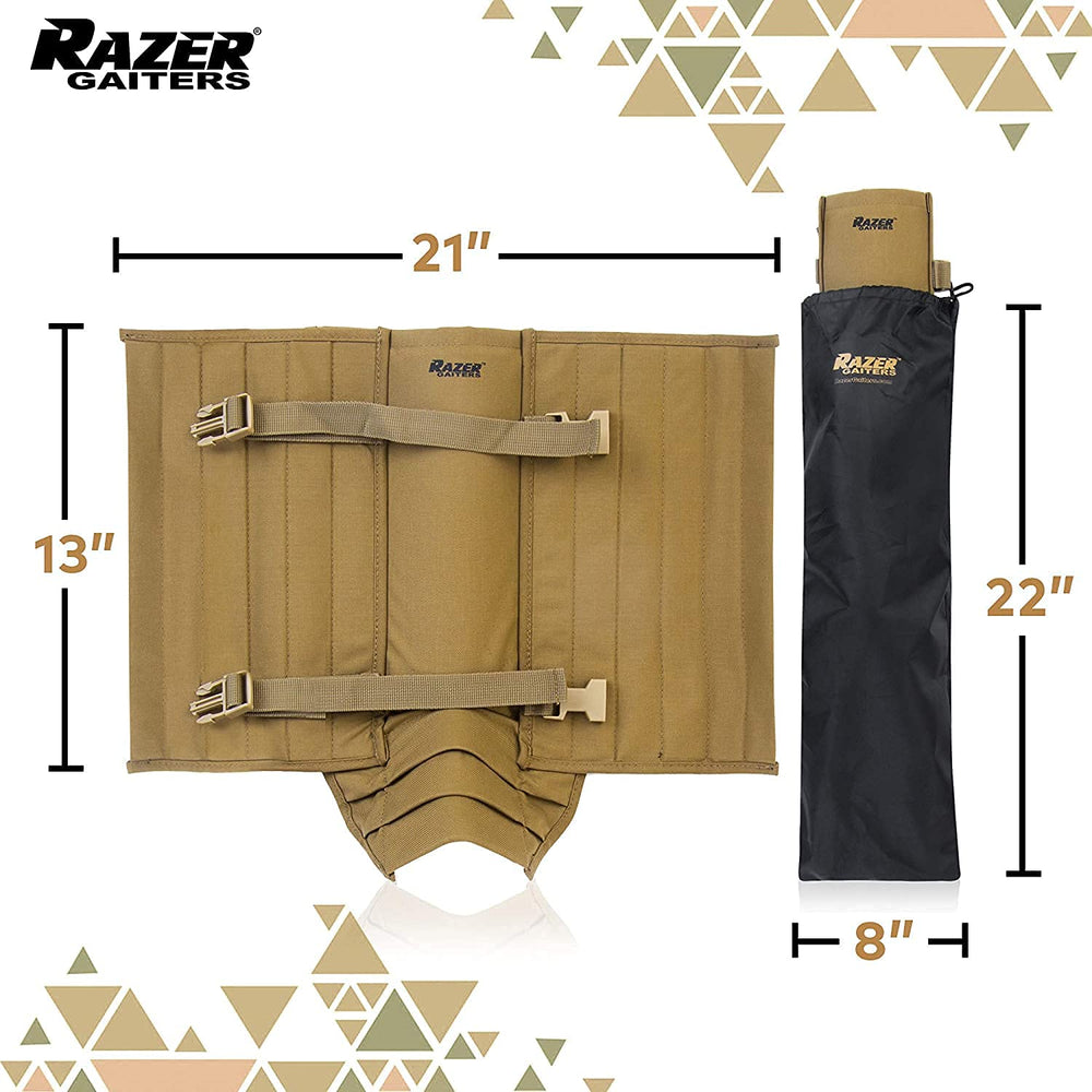 Razer Gaiters designed as multipurpose outdoor workwear for hiking and hunting