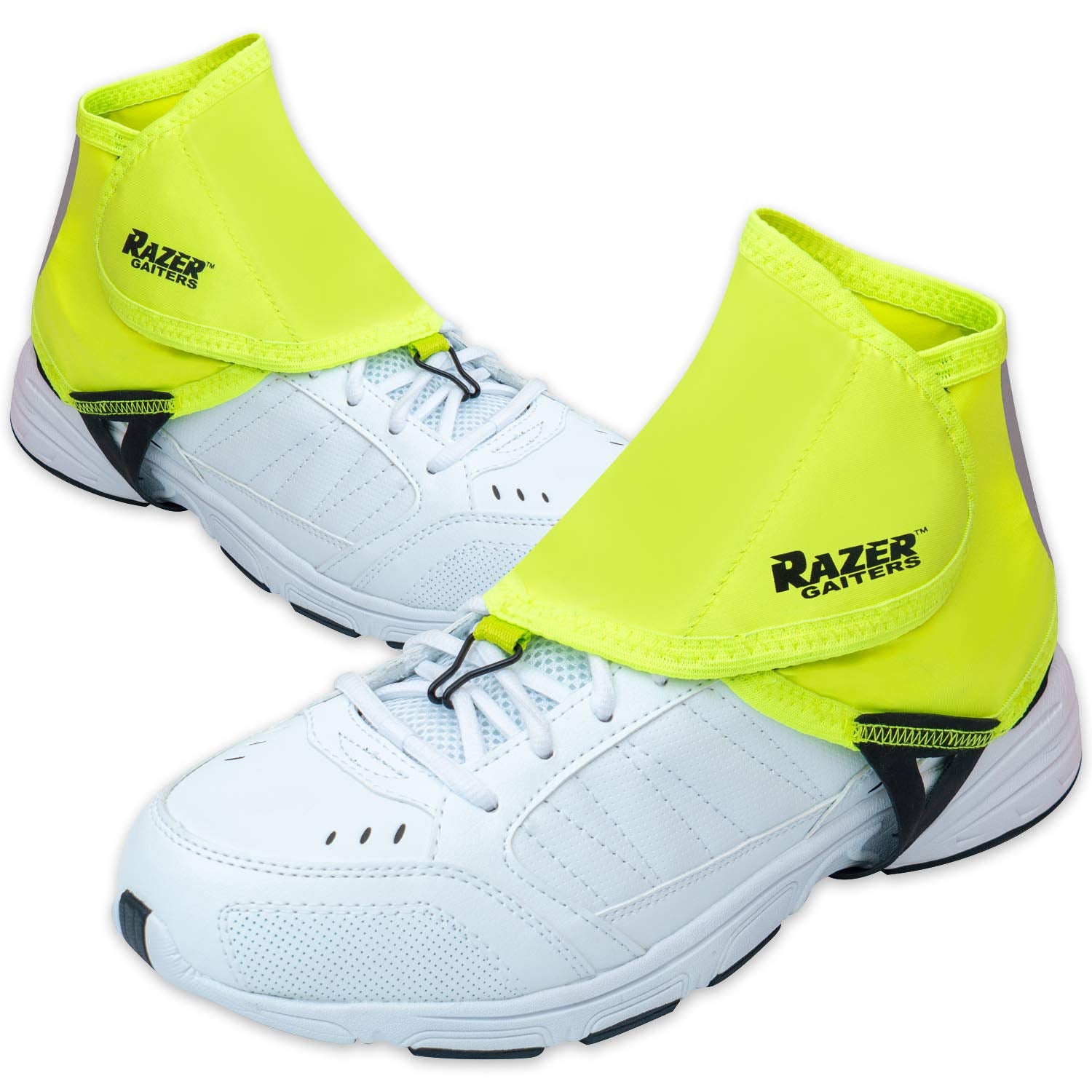 Razer Gaiters with reflective heel stripe for enhanced visibility during low-light runs.