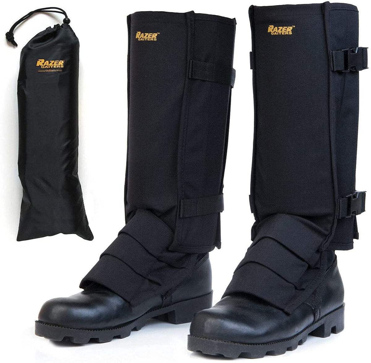 Razer Snake Gaiters provide lower-leg protection for rugged trails and hunting.