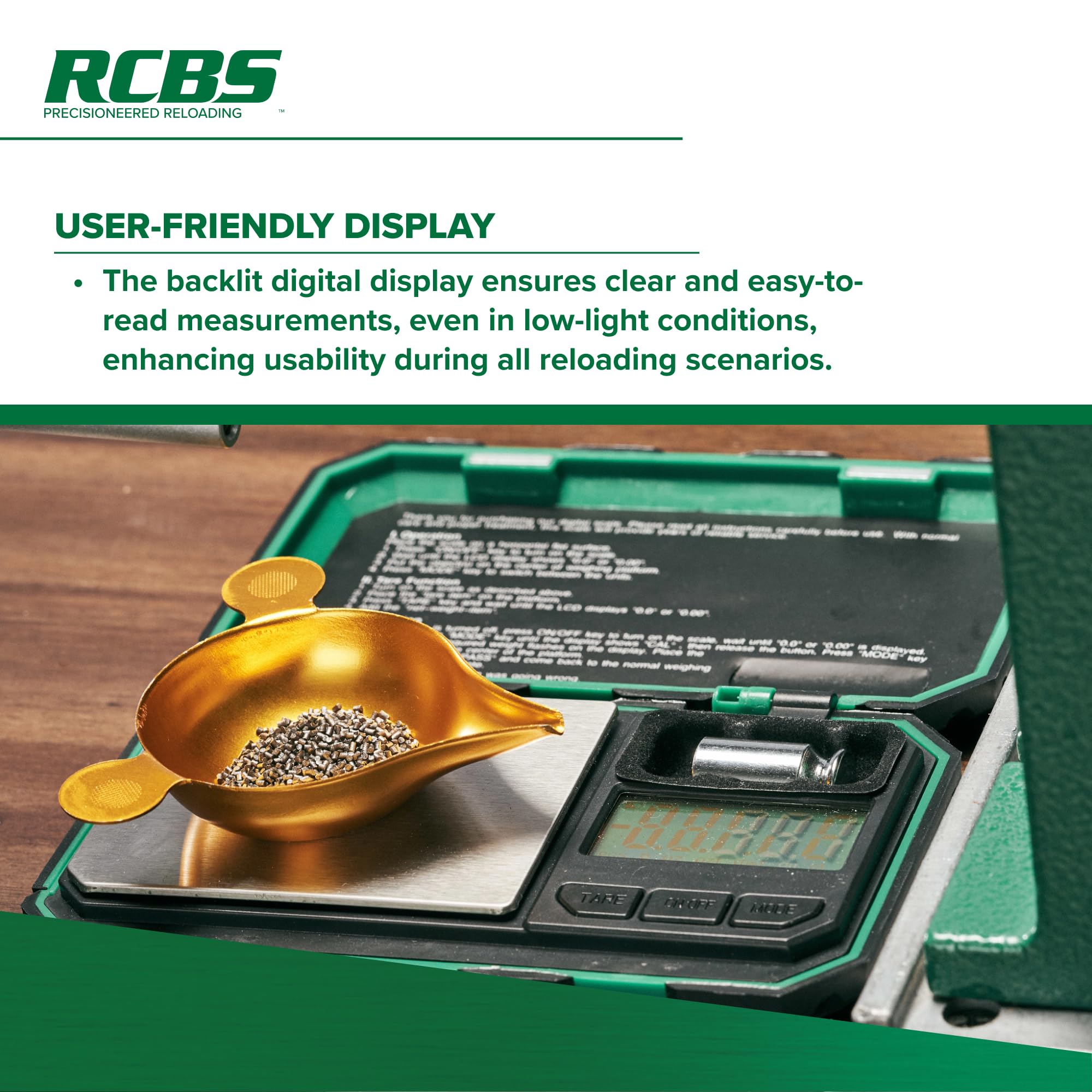 RCBS pocket scale digital display readable