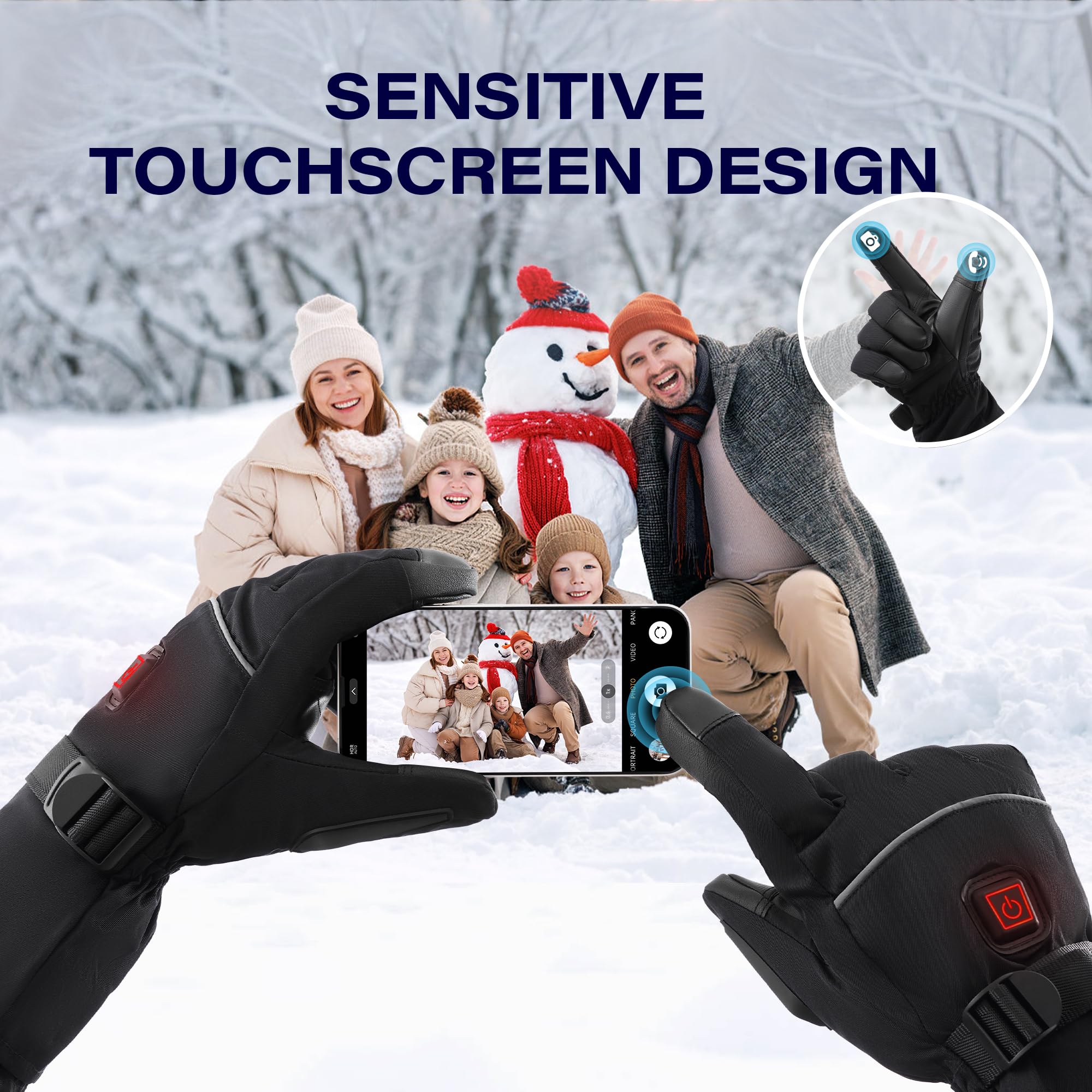 RDGDFONG heated gloves three-heating-settings allow tailored warmth.
