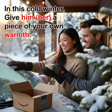 RDGDFONG heated gloves with full-finger touchscreen compatibility.