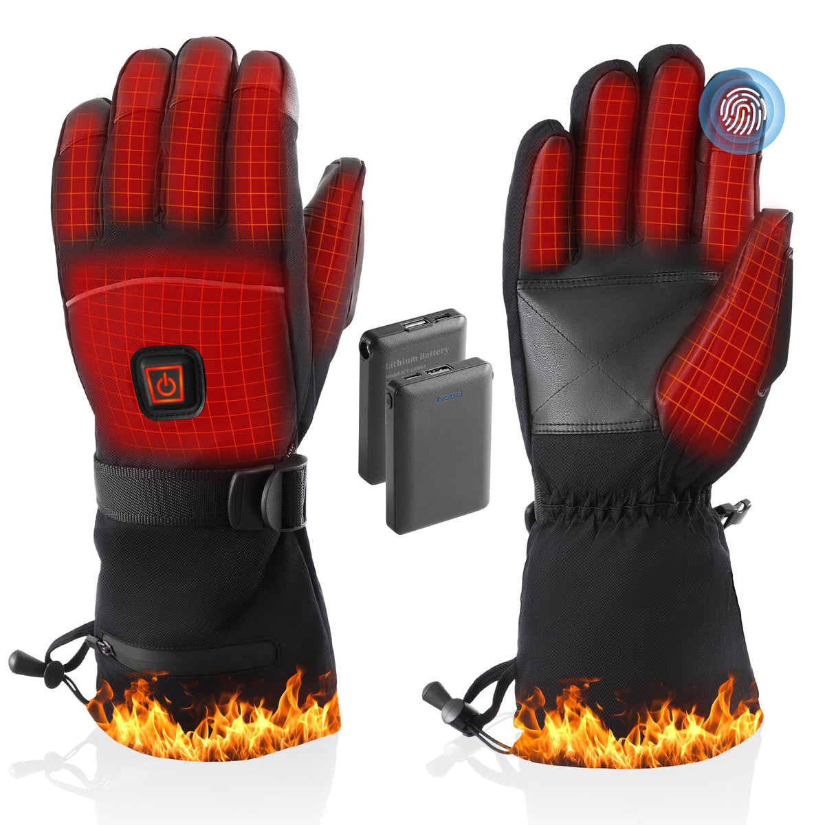 RDGDFONG heated gloves waterproof-windproof exterior protects hands in cold weather.