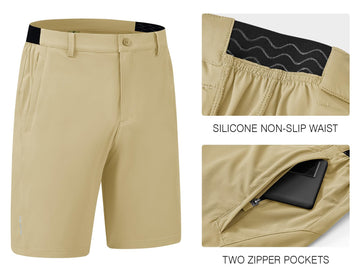 Rdruko golf shorts apricot waistband with silicone grip for secure fit