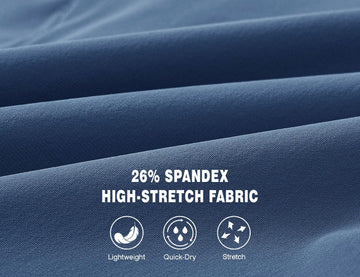 Rdruko golf shorts Indigo zippered front pocket for phone and markers during rounds.