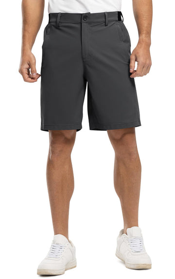 Rdruko men's dress shorts back view showing secure zip pocket.
