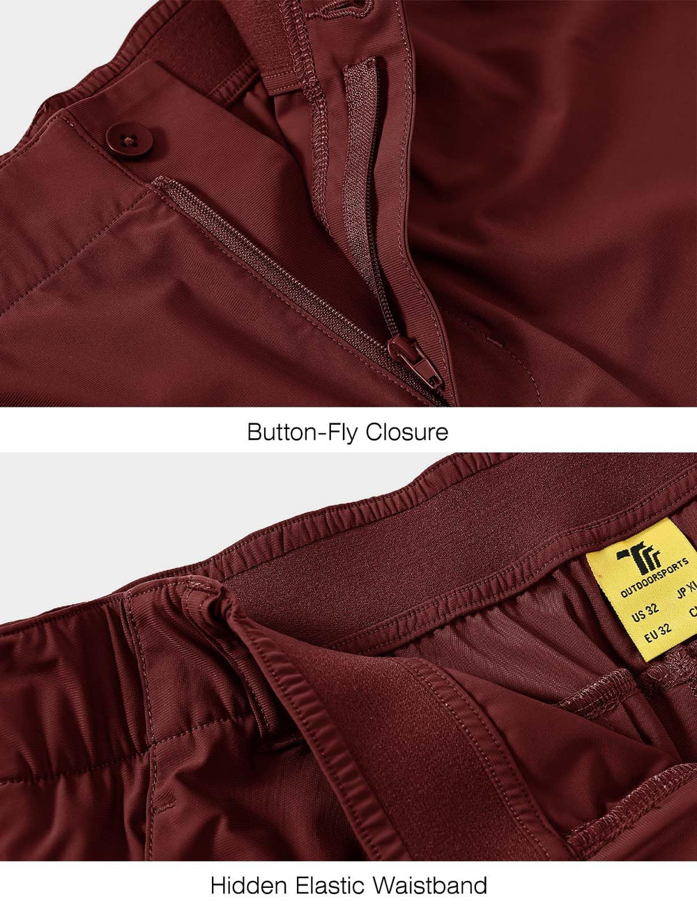 Rdruko dry-fit shorts elastic waistband provides flexible fit for work and travel.