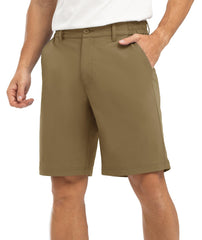 Rdruko men's golf shorts 9-inch inseam shown on course for full mobility.