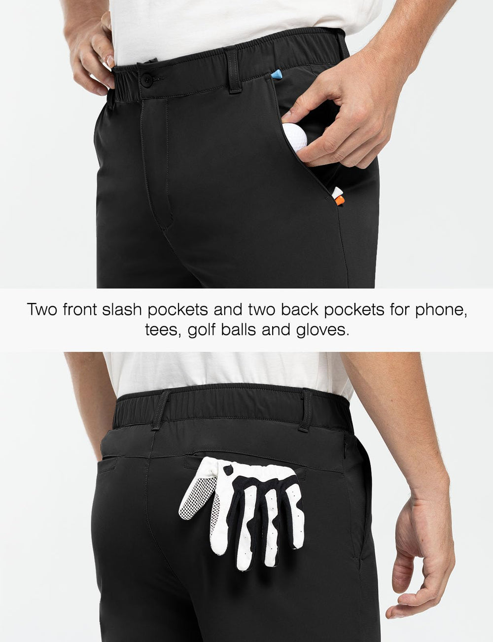 Rdruko men's golf shorts back pockets offer convenient stowage