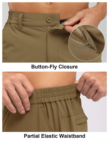 Rdruko men's golf shorts 9-inch inseam side view for athletic range
