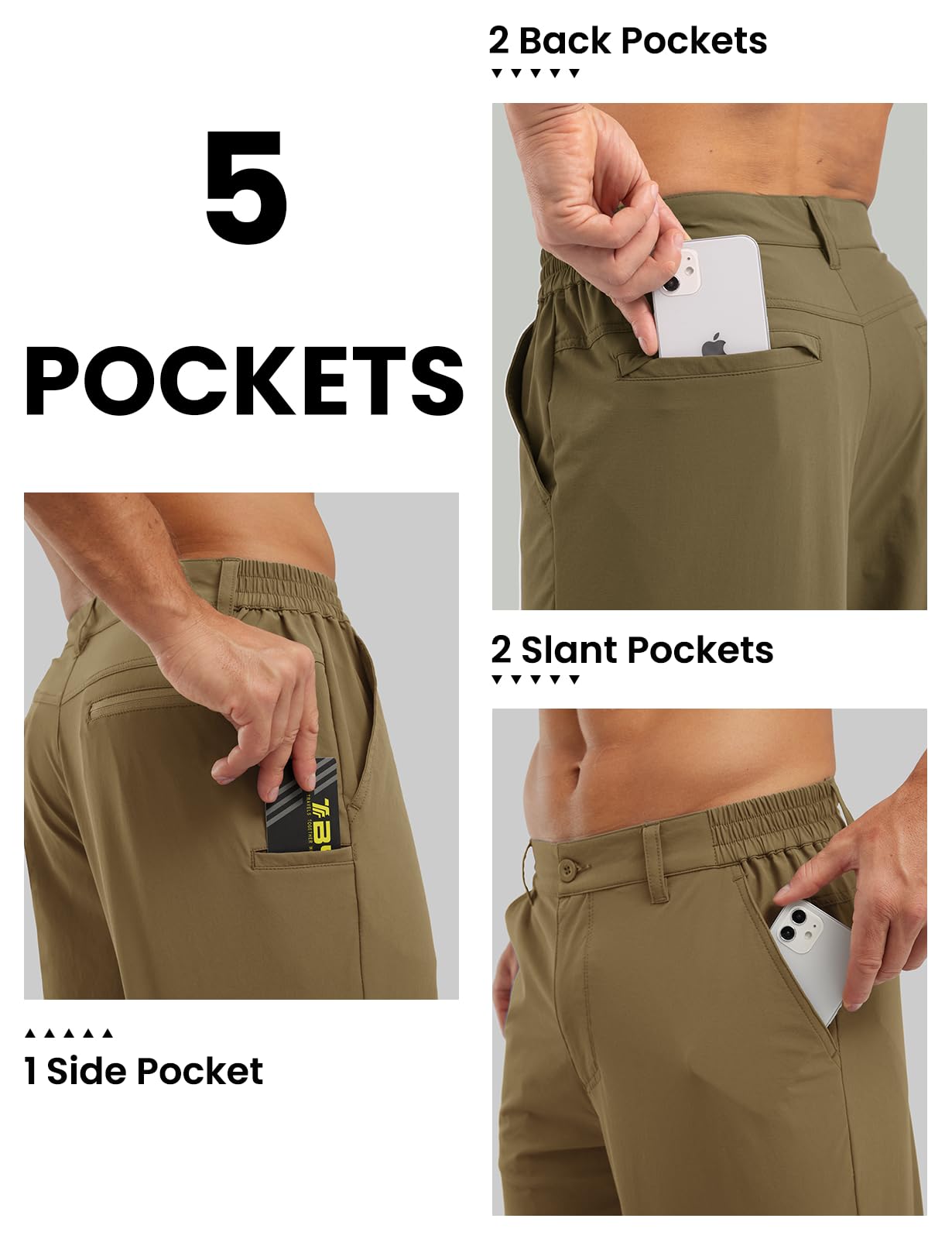 Rdruko men's golf shorts fabric texture displaying quick-dry breathable material