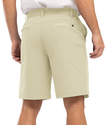 Rdruko golf shorts with elastic waistband for flexible movement.
