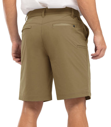 Rdruko men's golf shorts with elastic waistband enabling comfortable stretch.