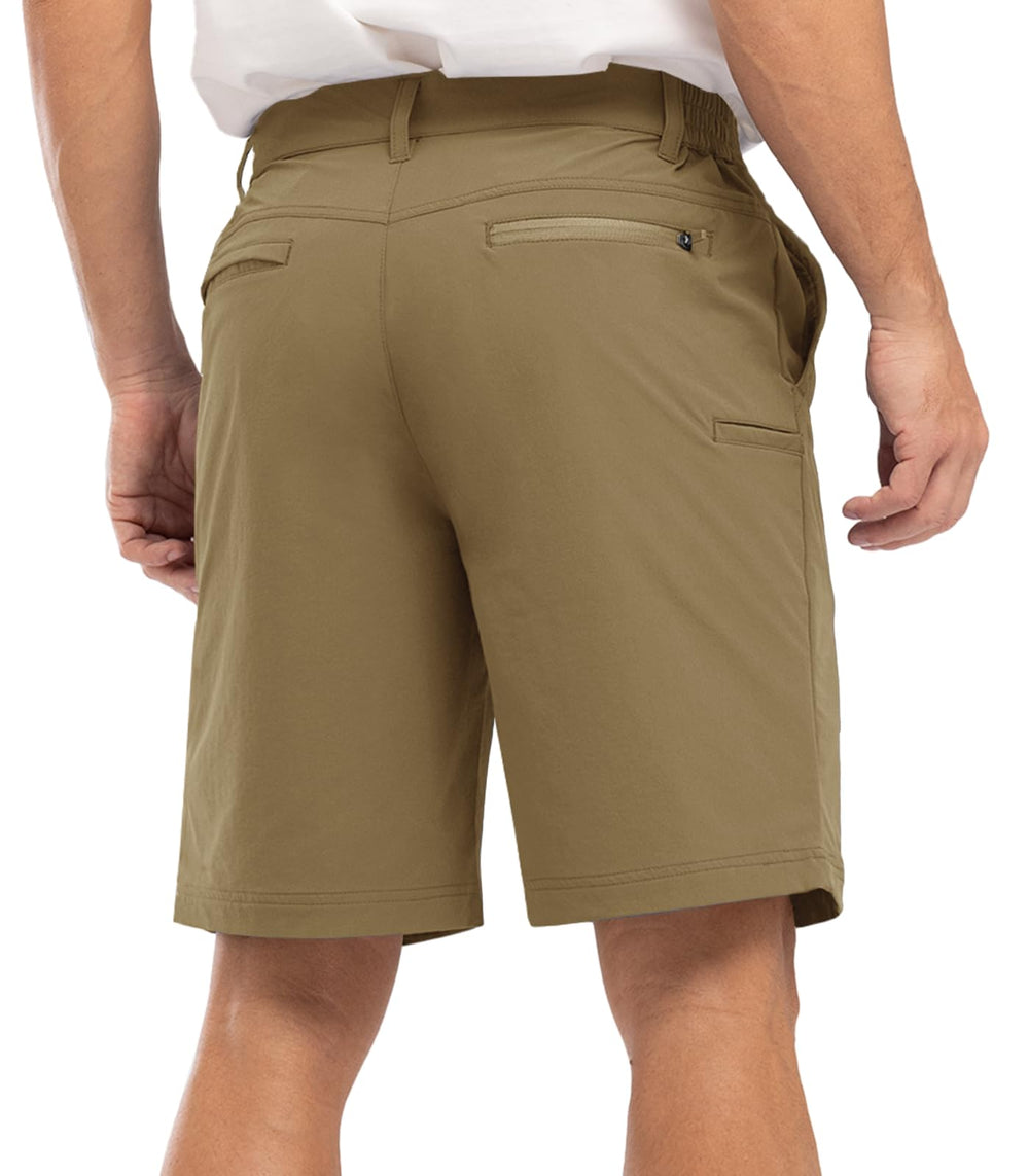 Rdruko men's golf shorts with elastic waistband enabling comfortable stretch.