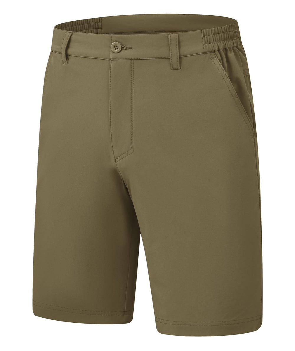 Rdruko men's golf shorts close-up of quick-dry fabric for hot-weather play.