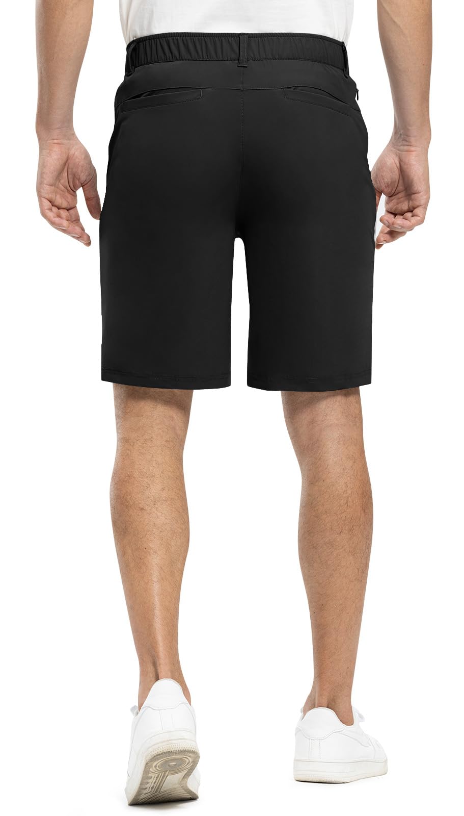 Rdruko men's golf shorts back view demonstrates secure pocket layout