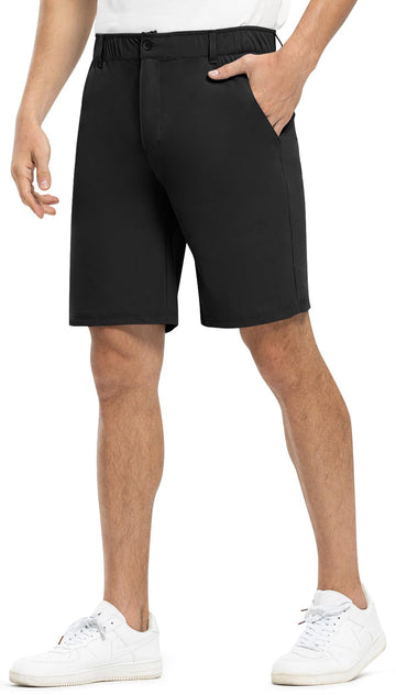 Rdruko men's golf shorts front view showing stretch quick-dry fabric for mobility