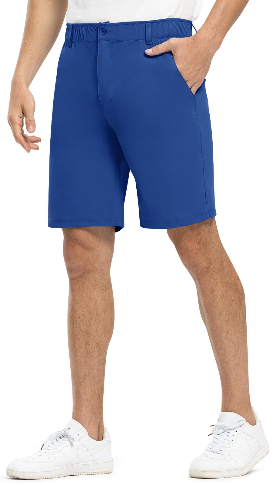 Rdruko men's golf shorts front view highlight quick-dry fabric for all-day comfort