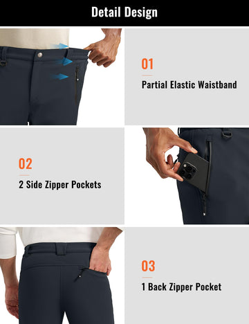 Rdruko men's snow pants suit winter activities such as skiing and hiking.