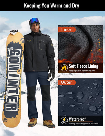 Rdruko snow pants with zip-bottom leg for easy boot wear.