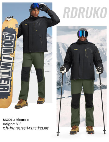 Rdruko pants show zipper bottom leg detail ideal for easy boot wear in deep snow