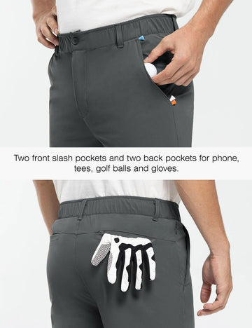 Rdruko men's stretch golf shorts back pockets offer extra storage during travel and work.