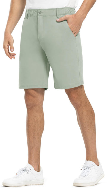 Rdruko men's stretch golf shorts front view with quick-dry fabric for all-day comfort