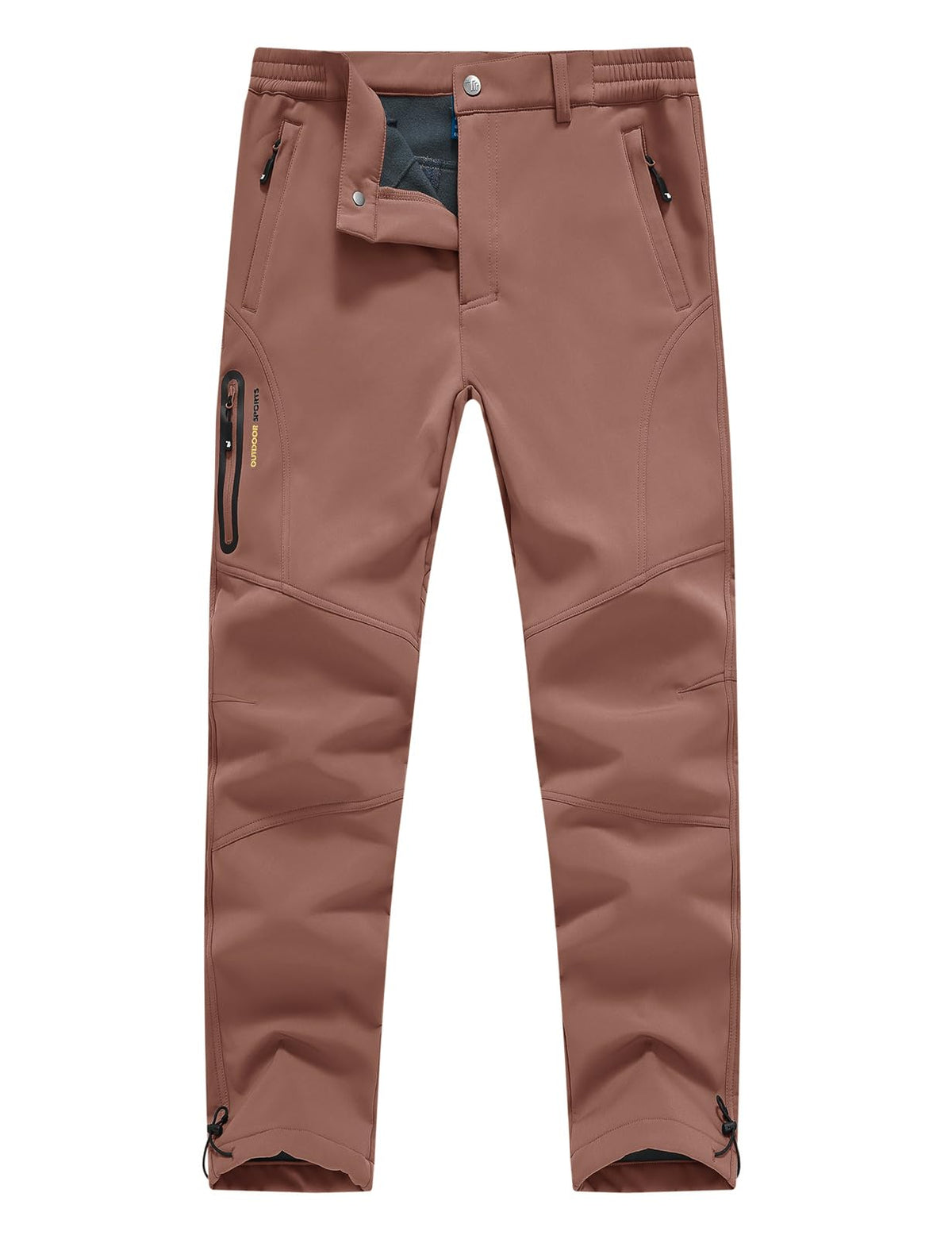 Rdruko men's winter snow pants coffee 34 front view highlight insulated warmth for cold hikes