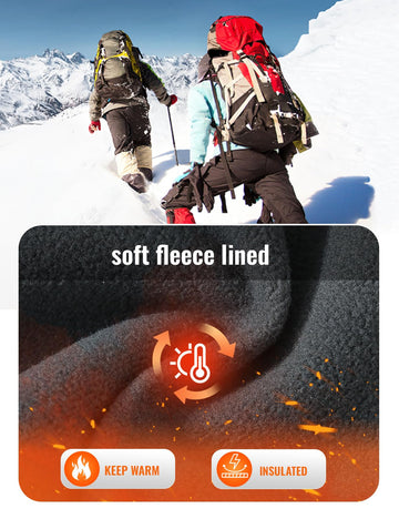 Rdruko men's winter snow pants coffee 34 side zip pockets emphasize secure storage while hiking