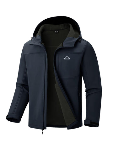 Rdruko softshell jacket front view illustrating water resistance for outdoor use