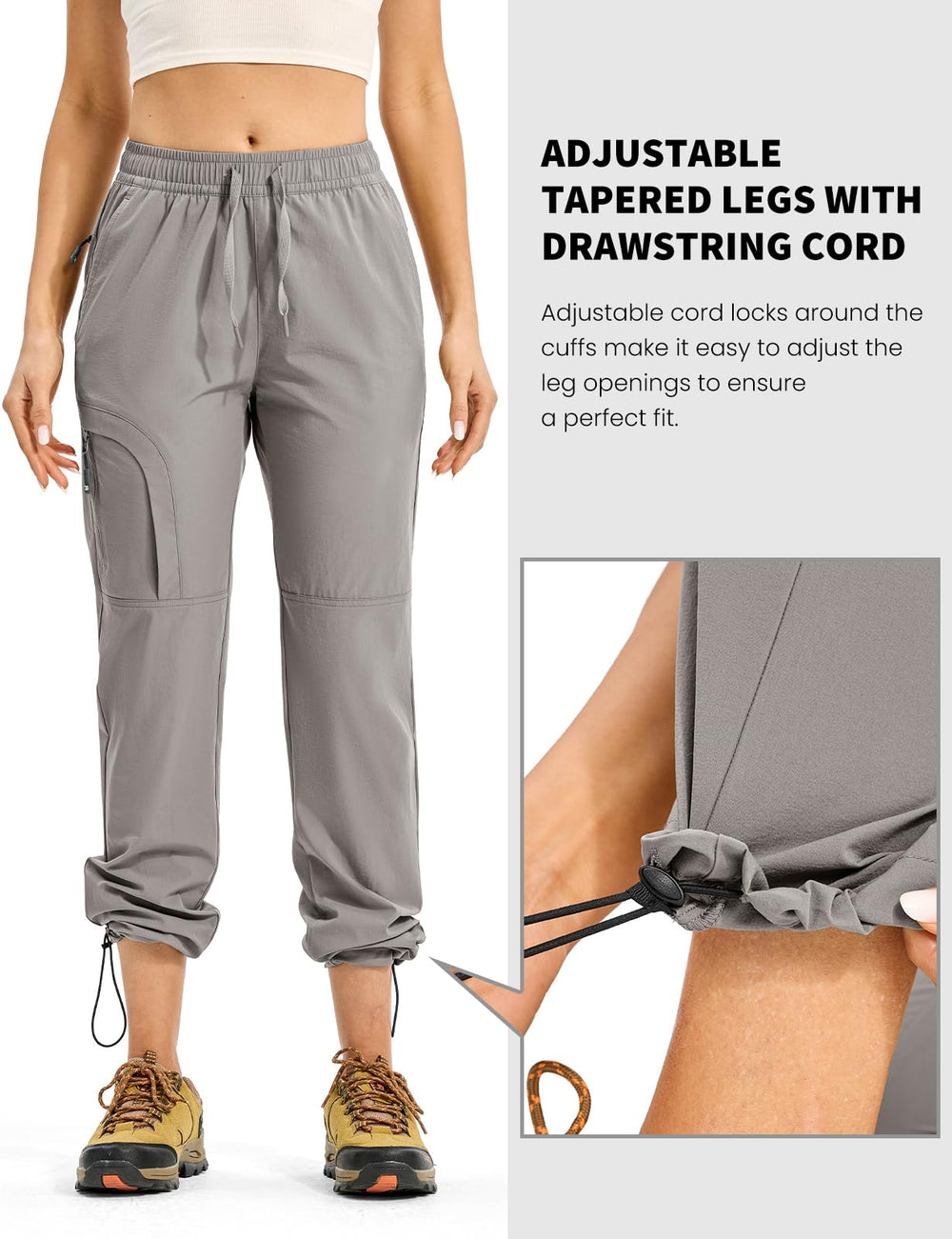 Rdruko pants cord locks on legs enable length and style adjustments for versatile wear