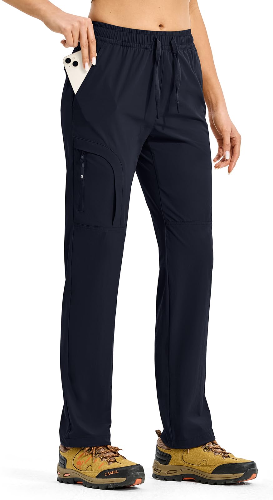 Rdruko women's hiking pants show lightweight fabric for quick-dry comfort on trails.