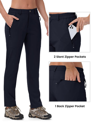 Rdruko women's hiking pants stretch waistband for comfortable all-day wear.