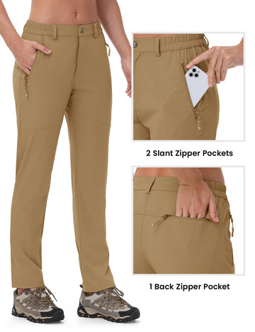 Rdruko women's hiking pants water-resistant finish ready for light rain.