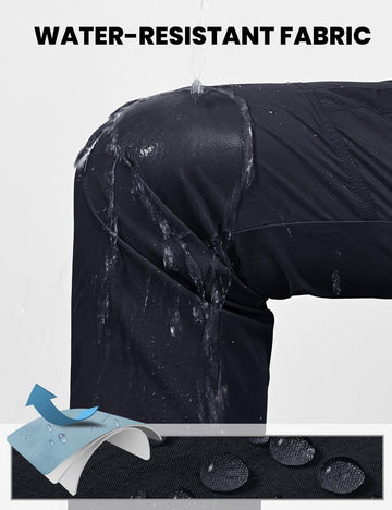 Rdruko women's hiking pants with water-resistant finish ideal for misty mornings.