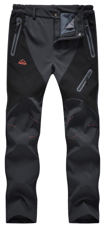 Rdruko women's winter hiking pants fleece-lined interior provides warmth during cold weather.