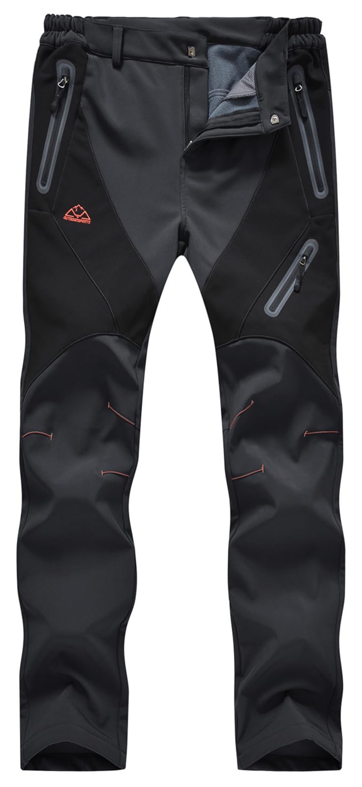 Rdruko women's winter hiking pants fleece-lined interior provides warmth during cold weather.