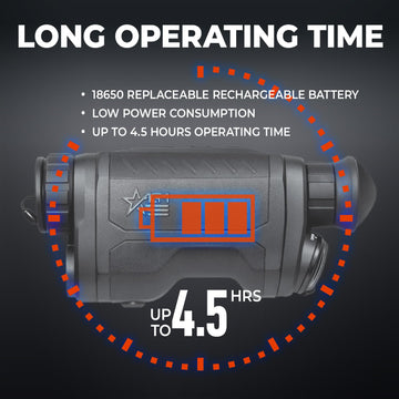 Multiple viewing modes including Black Hot and Fusion for adaptive visibility.