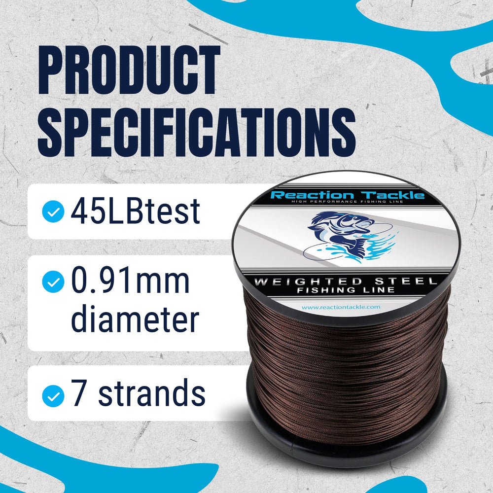 Reaction Tackle 45lb-test trolling wire in action for strong, steady depth control.