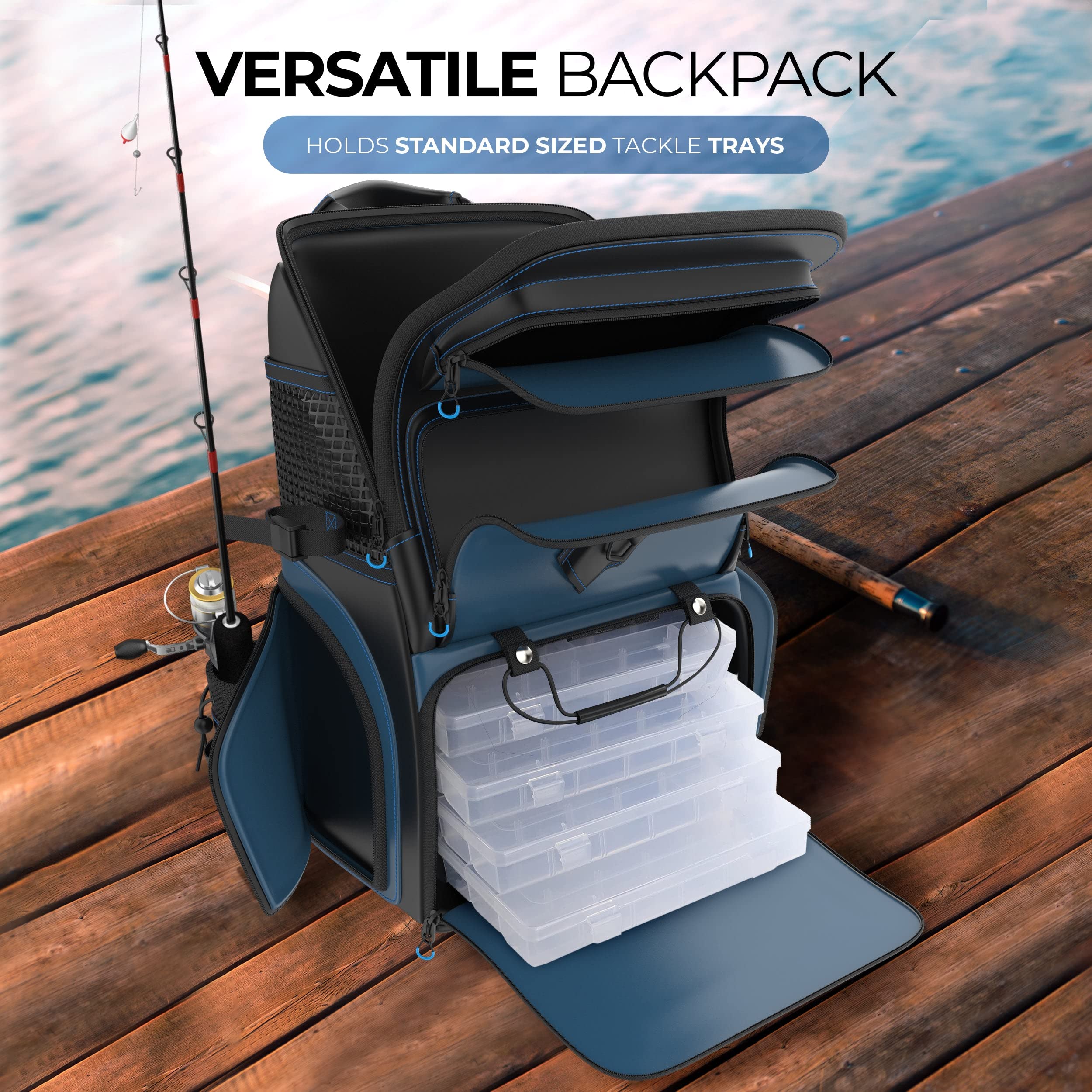 Easy-carry shoulder straps for the waterproof tackle bag